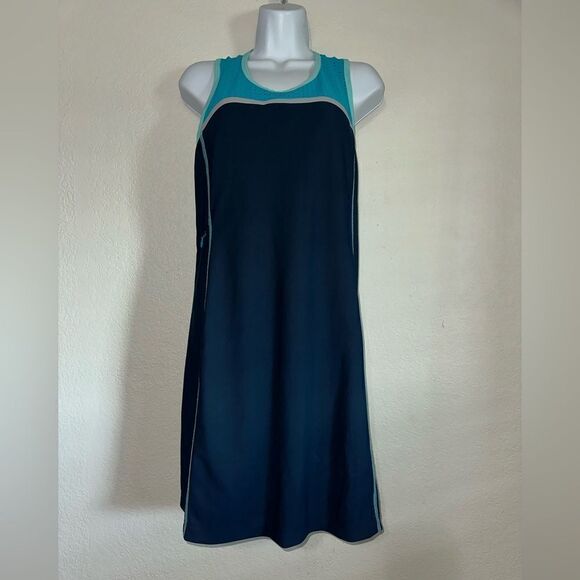 TITLE NINE T9 US S Navy Twisted Sister Racerback Active Sport Bra Dress‎ - Picture 1 of 7